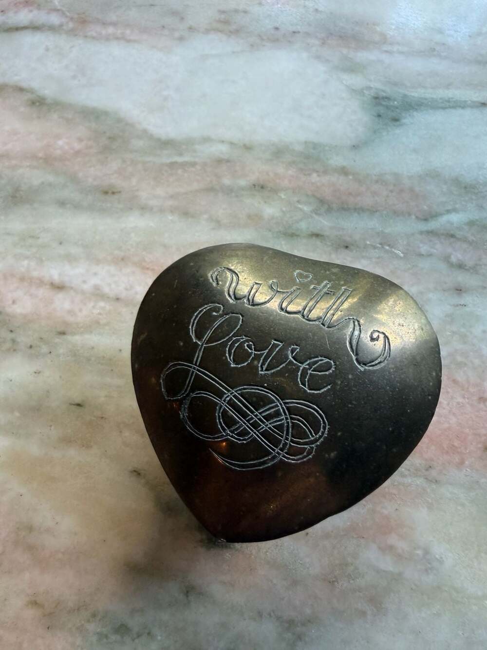 Vintage Napcoware Silver Plated Heart Trinket Box with 'With Love' Engraving